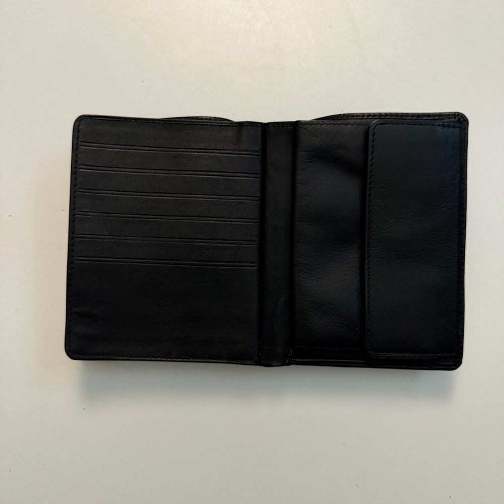 Arrows Wallet Bifold Leather Credit Card Slots Mesh ID Snap Coin Pouch Black - Picture 14 of 16